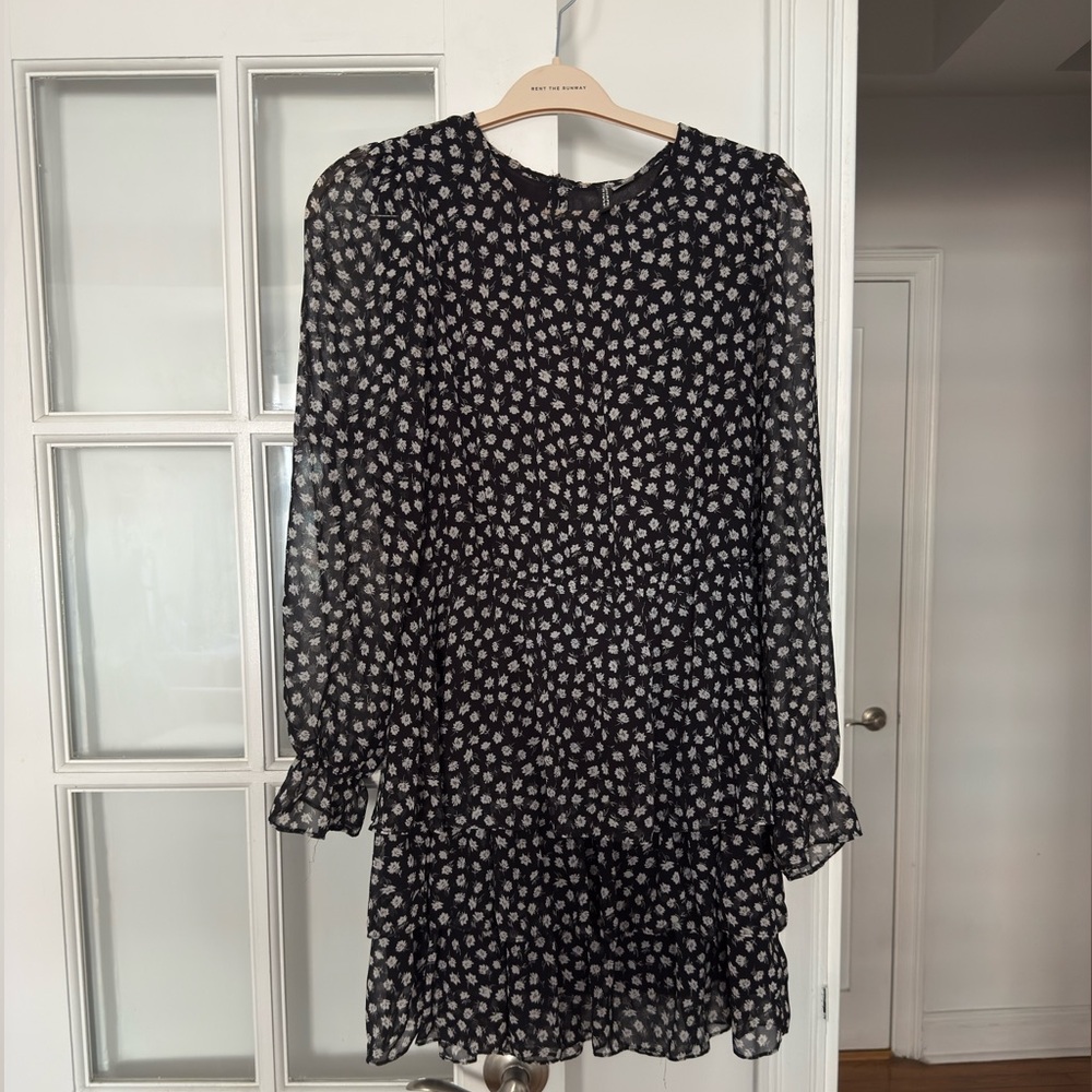 H&M Black and White Patterned Mini Dress